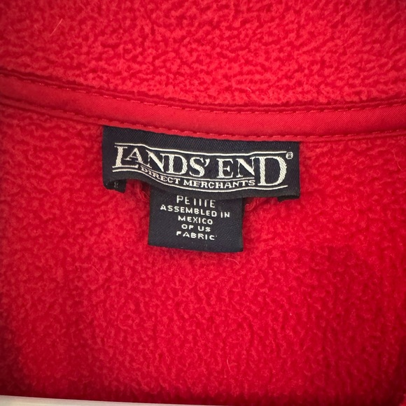Lands’ End Aircore 200 Red Poly Fleece Full Zip Front Jacket- size LP (14/16) - Picture 3 of 7
